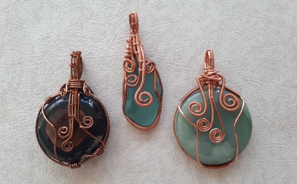 Wire wrapped pendants 