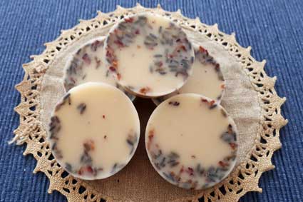 Lotion bars with rose and lavender