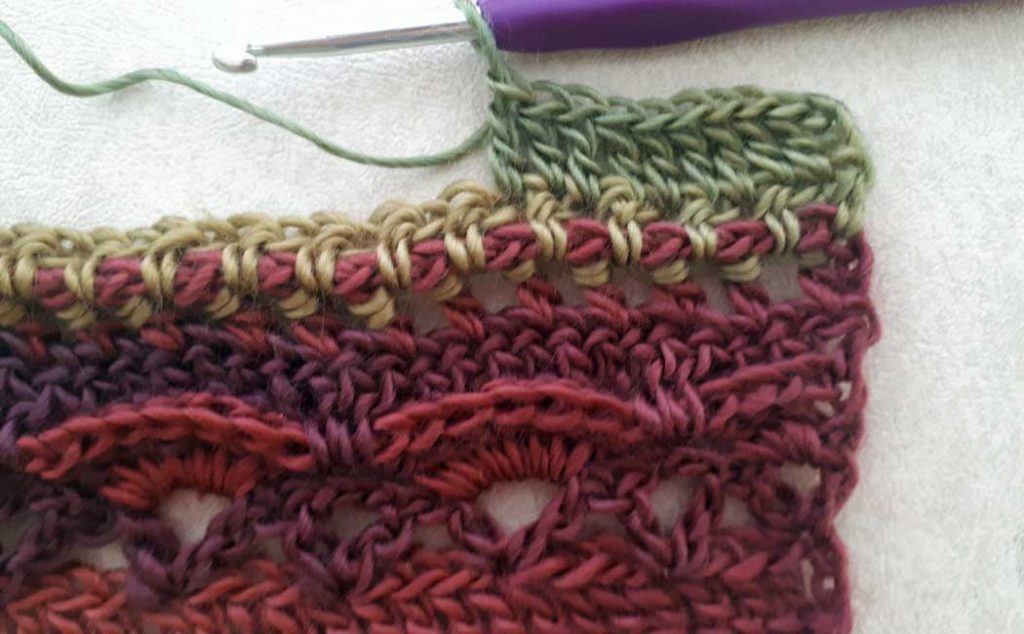 how to do double crochet row 7