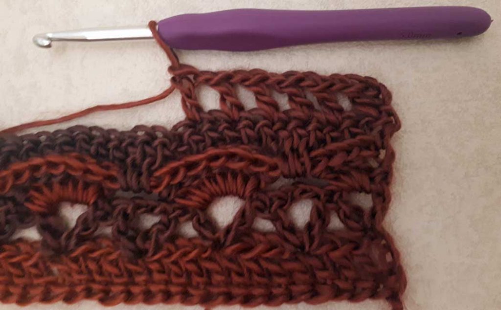 double crochet chain one row five