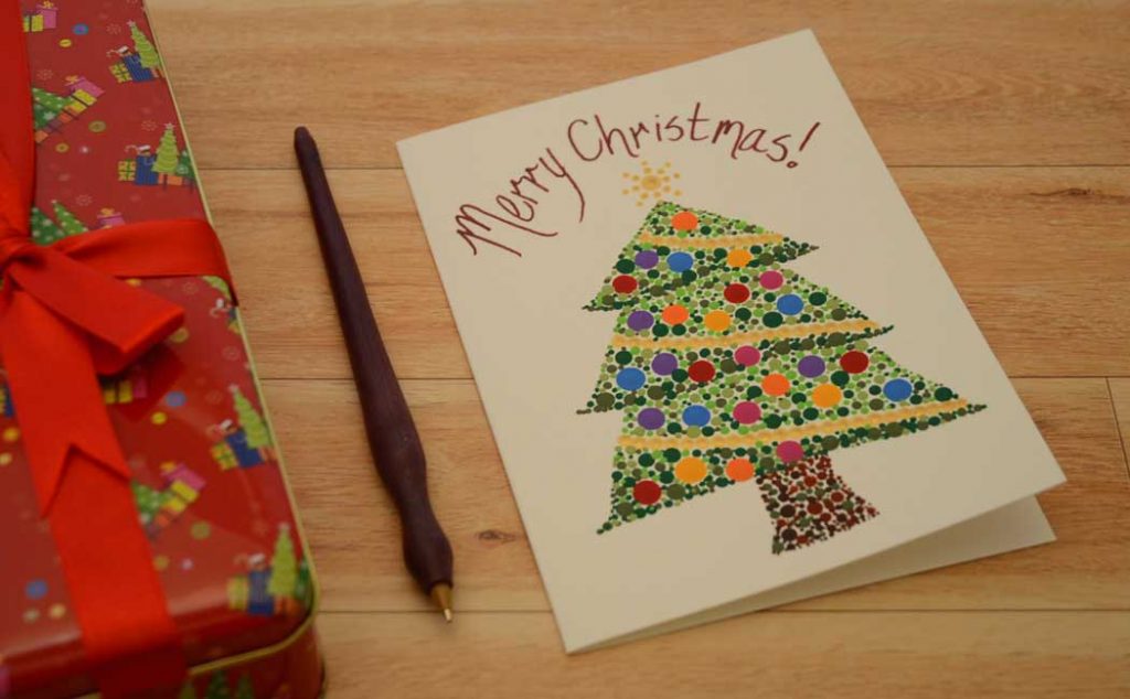 Dot painted Christmas Card
