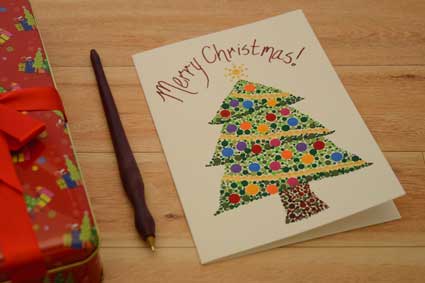 Dot Painted Christmas Card