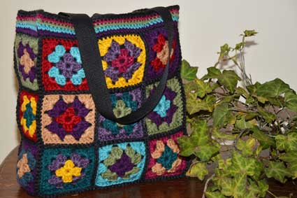 Granny Square Tote Bag Crochet Kit Muted Multicolour/jute Beginner Friendly  Kit and Tutorial 