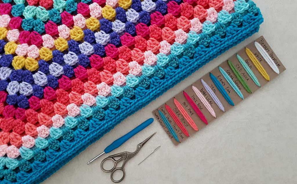 Crocheted-Granny-Square-Blanket Supplies