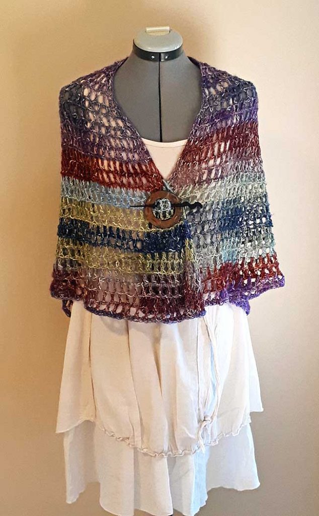 easy crochet shawl part two with shawl pin