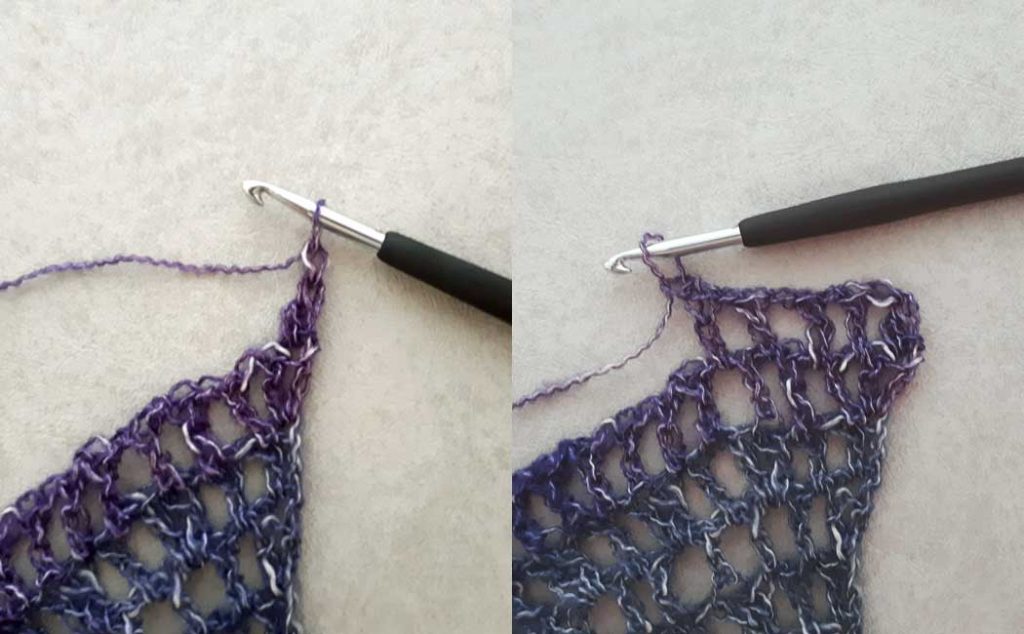 easy crochet shawl row 15
