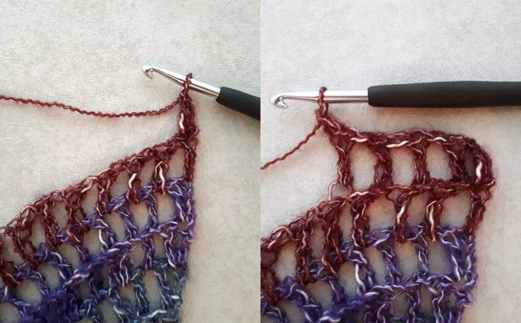 easy crochet shawl row 16
