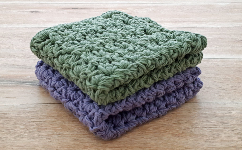 DISHCLOTH SET of 2 Crochet Dish Cloth, Dishcloths Natural Cotton