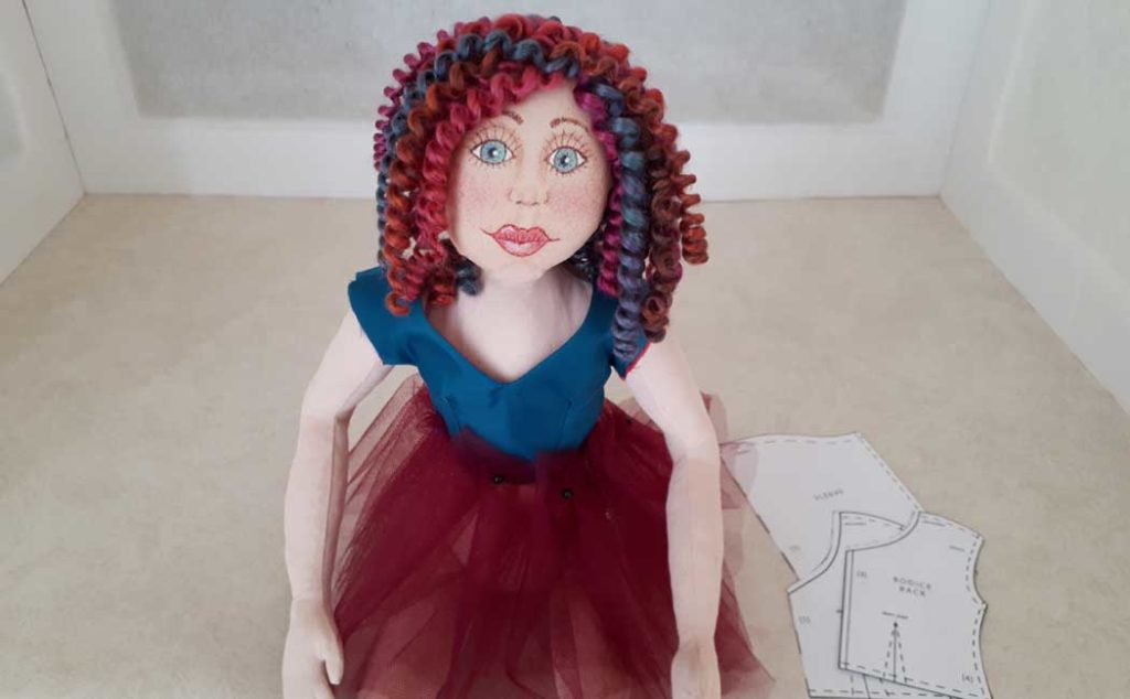 cloth doll making the wig