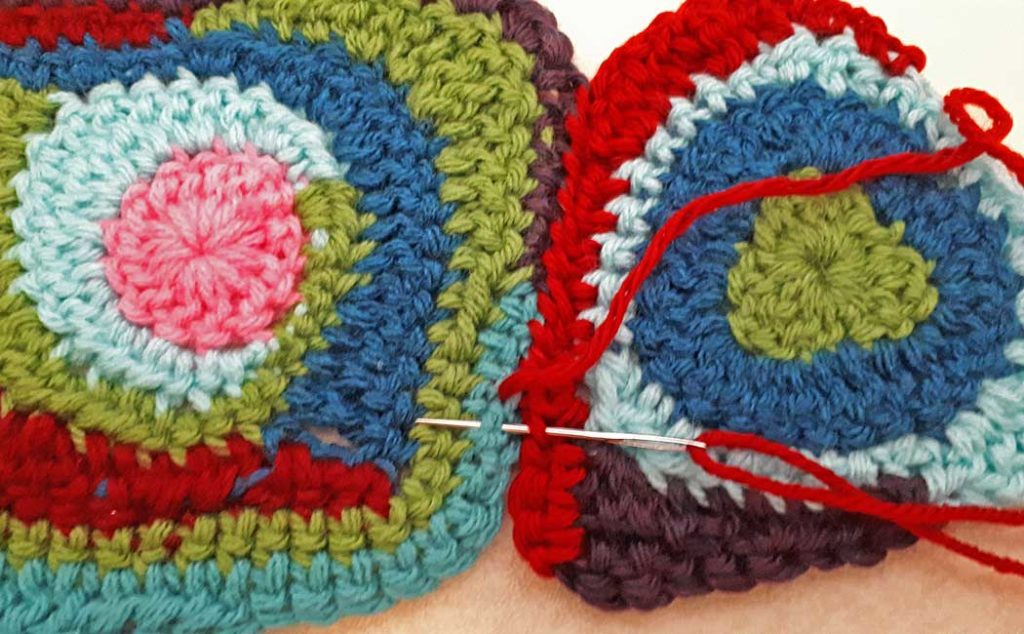 How to Join Scrumbles Together whip stitch