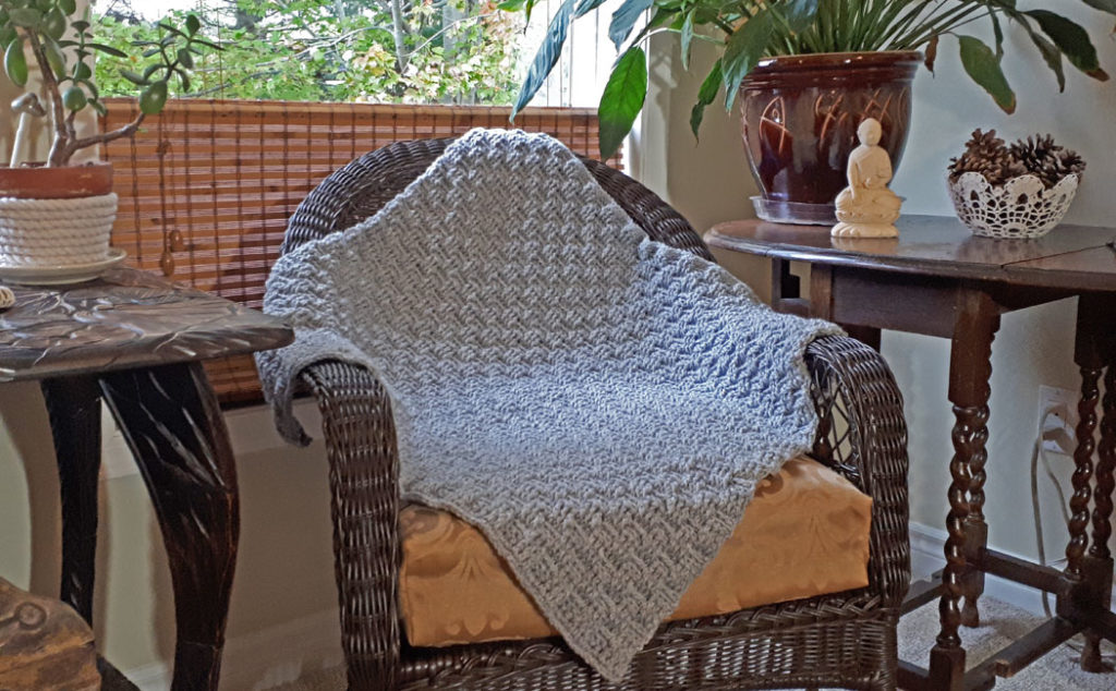 crocheted basket weave blanket