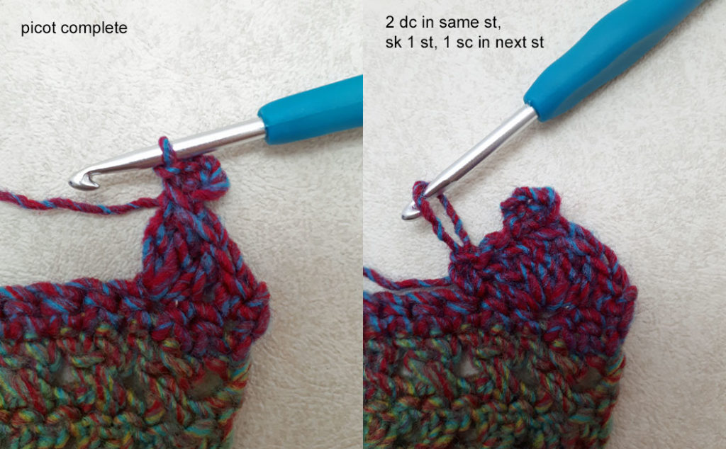 easy crocheted scarf fan stitch with picot