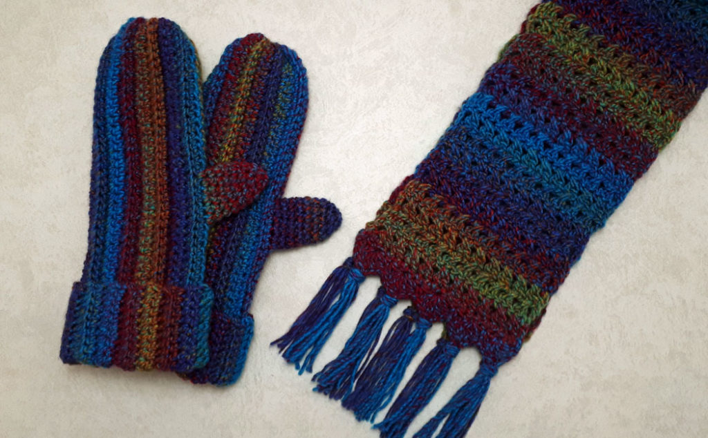 Cozy Crocheted Mittens for Beginners with scarf