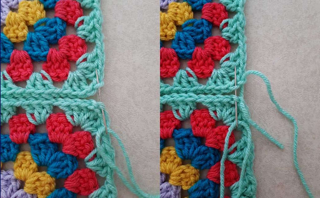 Easy crochet mittens whip stitch