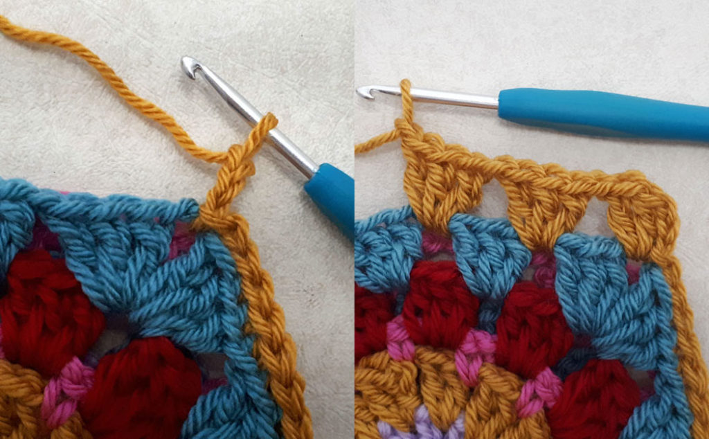 how to make a granny square pouch round one