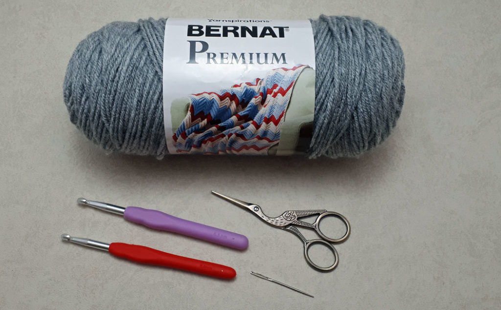 Super easy crocheted beanie supplies
