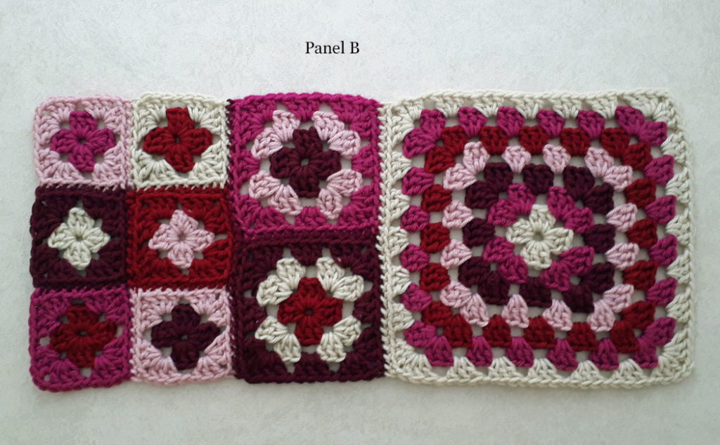 granny square scarf or blanket panel B