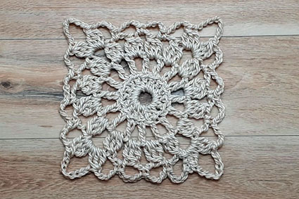 crocheted old time lace square