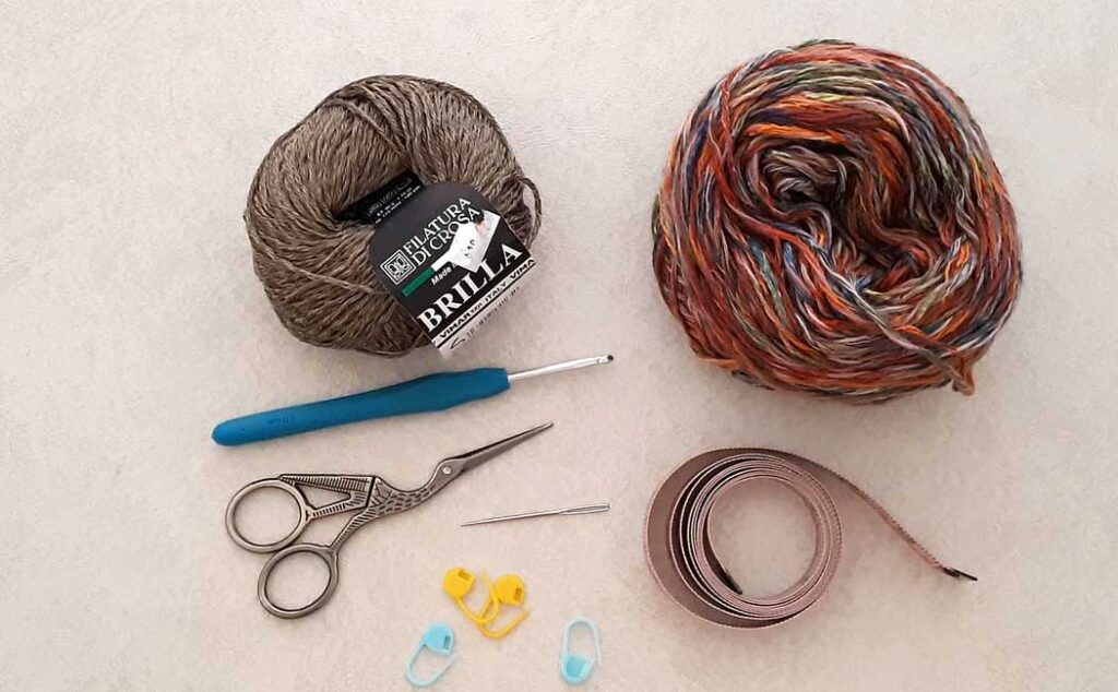 crocheted hexagon cardigan supplies