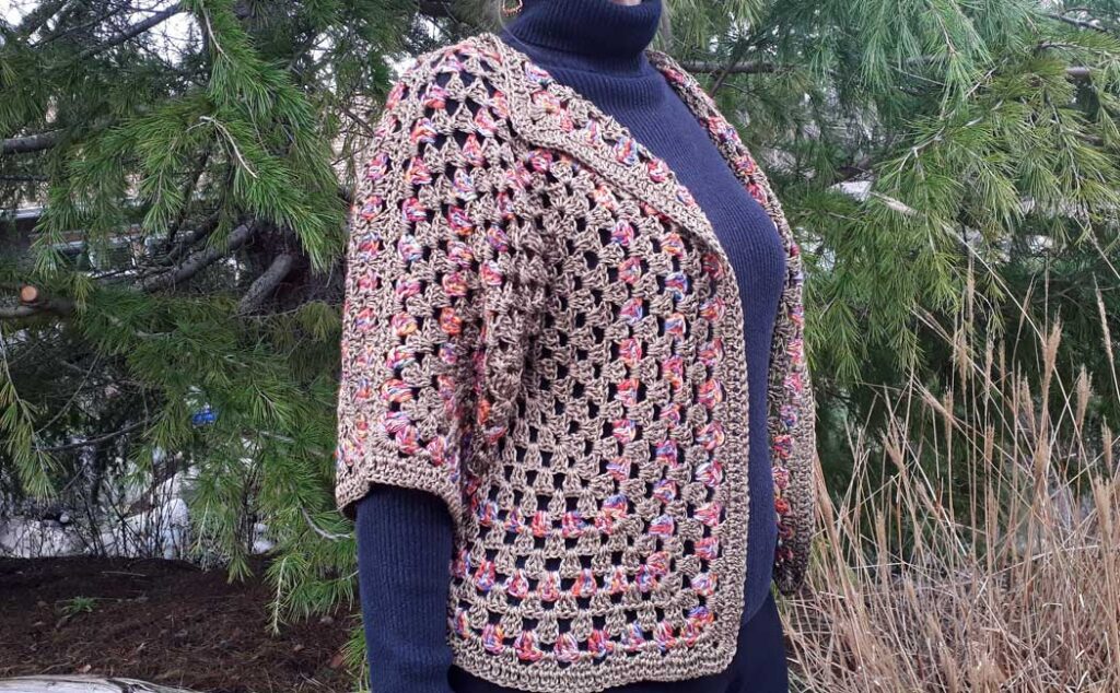 crocheted hexagon cardigan