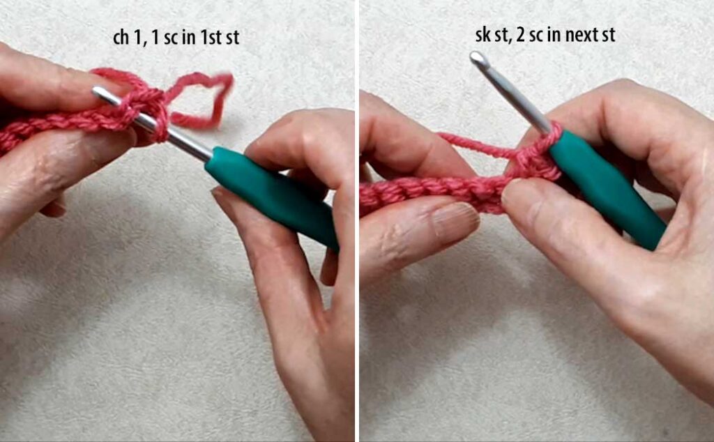 easiest crocheted headband ever row two