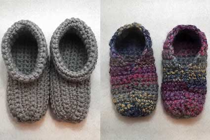 cozy crocheted slippers two styles