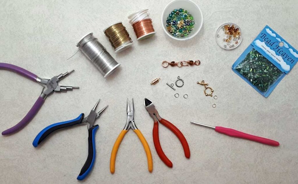 Crocheted Wire and Beaded Bracelet supplies