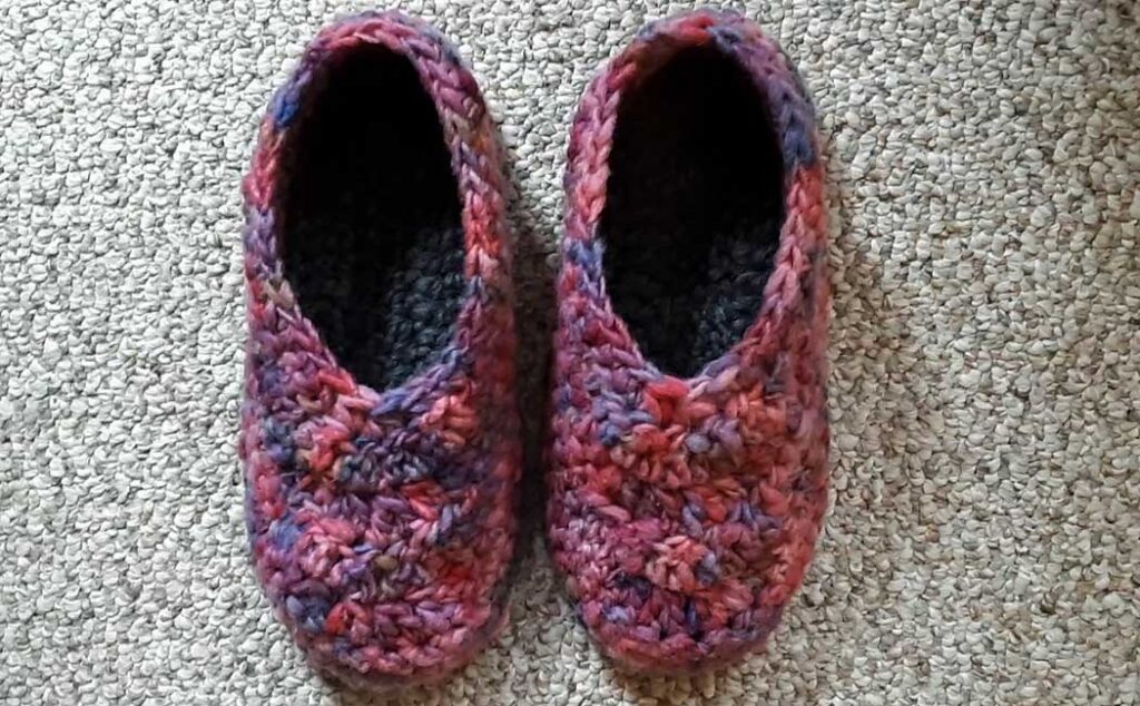 crocheted fitted slippers